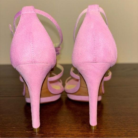 MS Shoe Design Handmade Brazil Pink Leather Diamond Pins 'ANNA' Sandals 5 Heels - Picture 3 of 16